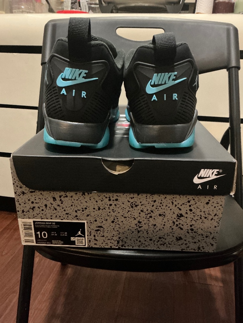 Jordan MVP 92 Black Gamma Blue Glow-in-the-Dark Size 10 Brand New